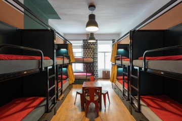 Soukromý vícelůžkový pokoj pro studenty v Hostelu ELF v Praze