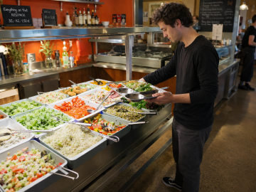 Vegetarian buffet at Dhaba Beas Prague