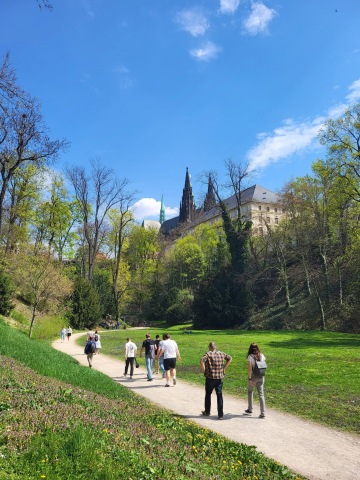 Prague Castle seen from Jelení příkop below the northern walls