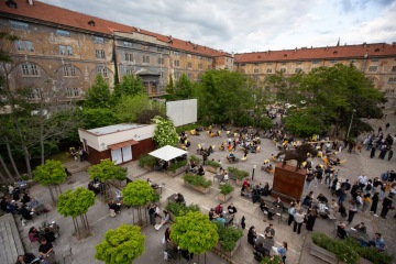Kasarna Karlin courtyard in Prague