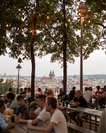 Letna Beer Garden in Prague with city views