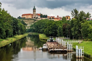 View over the Elbe and Vltava confluence in Melnik