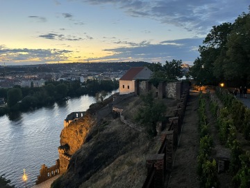 View of the Vltava River from the Vyšehrad ramparts