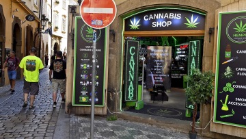 Cannabis shop in Prague Old Town